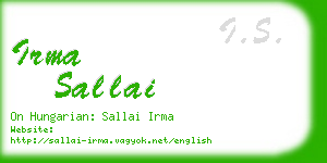 irma sallai business card